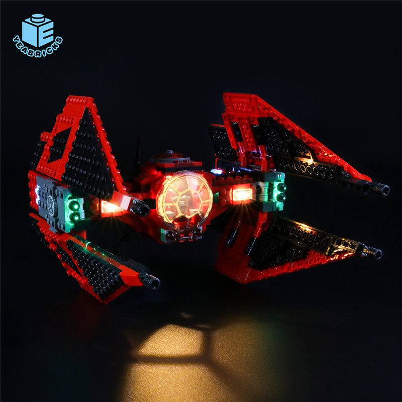 yeabricks适用乐高75240星球大战绯红钛战机led灯饰积木灯光配件