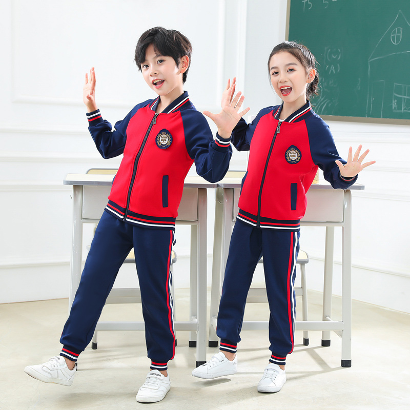 新款中小学生秋季校服幼儿园纯棉园服儿童套装运动服班服定制