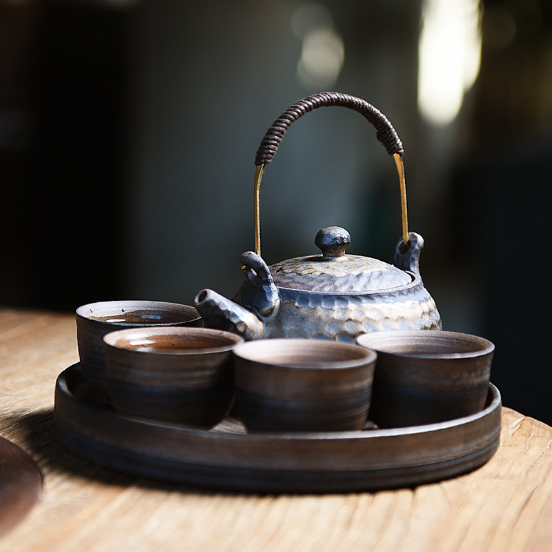 陶瓷手工茶壶套装家用办公龙泉哥窑青瓷冰裂纹泡茶器小套功夫茶具