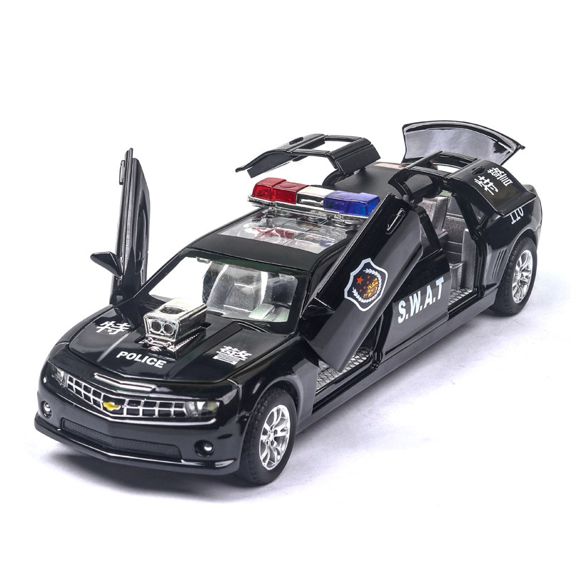 合金车模雪佛兰原厂加长版合金消防公安110警车仿真汽车模型玩具