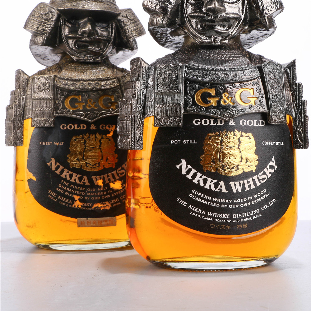 12.90年代日本 nikka武士威士忌酒 43度750ml2瓶