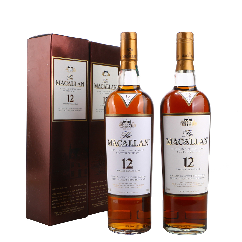 47.麦卡伦12yeras old 12年单一麦芽威士忌40度700ml2瓶