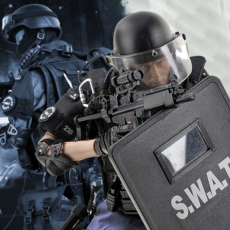 1/6兵人模型套装防暴警察swat特种部队人偶 关节可动手办军事男