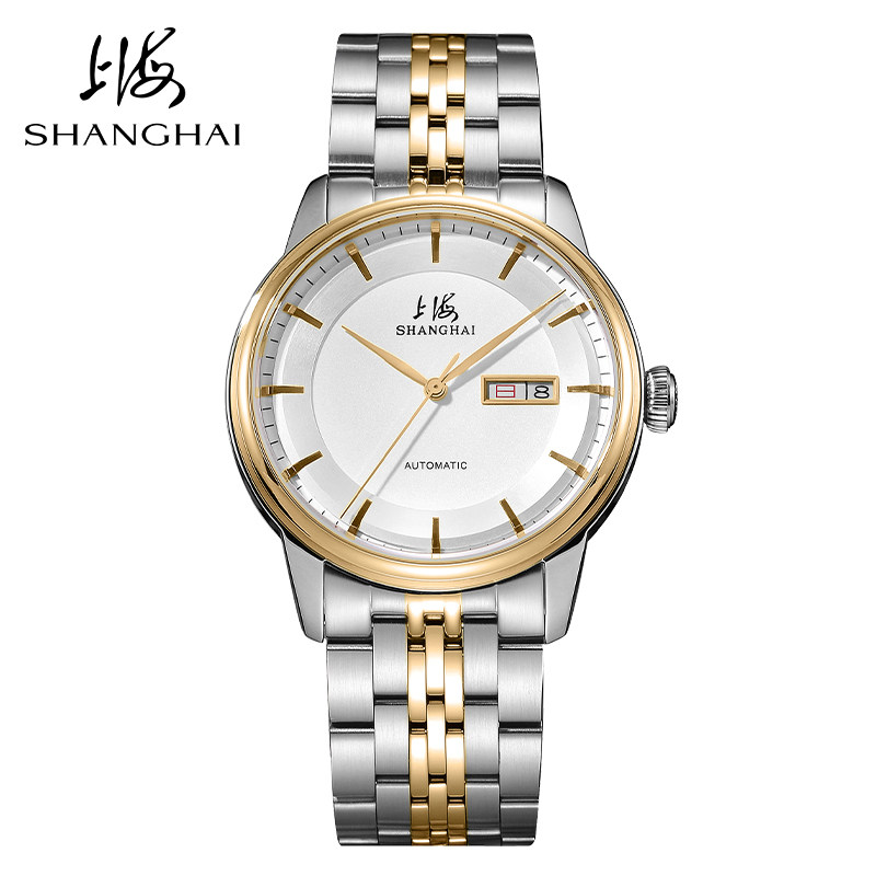 上海牌手表正品男士全自动机械表商务休闲钢带男表时尚情侣表3011