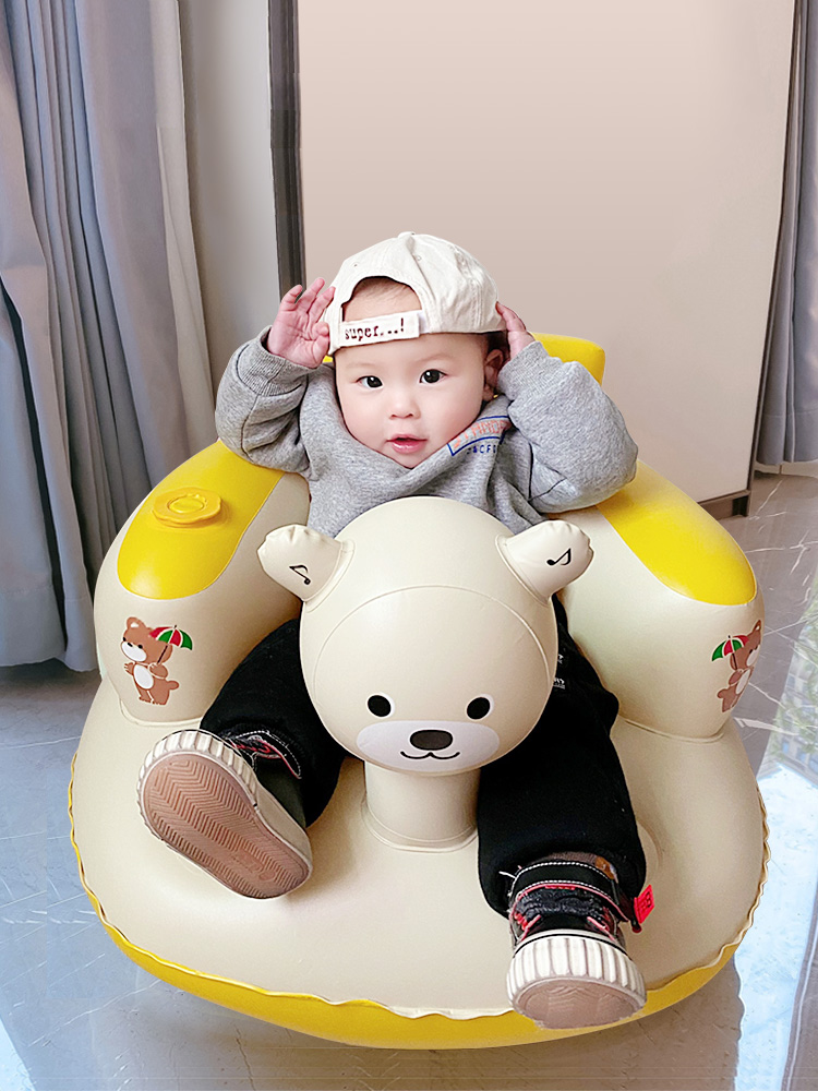 宝宝学坐椅婴儿坐着防摔充气沙发辅助训练座椅坐立神器儿童餐椅子