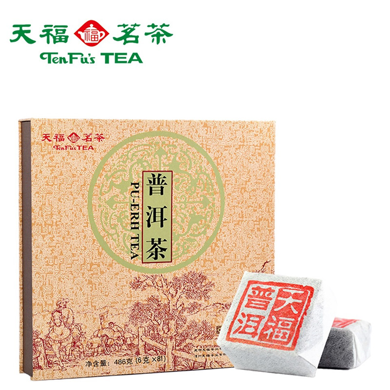 天福茗茶普洱熟砖900克图片