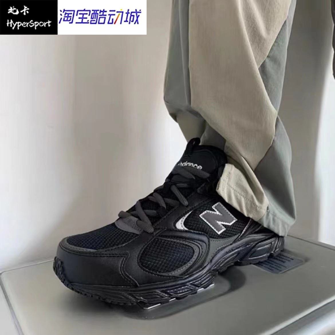 New Balance 408系列 透气 低帮跑步鞋男女同款 黑色ml408k