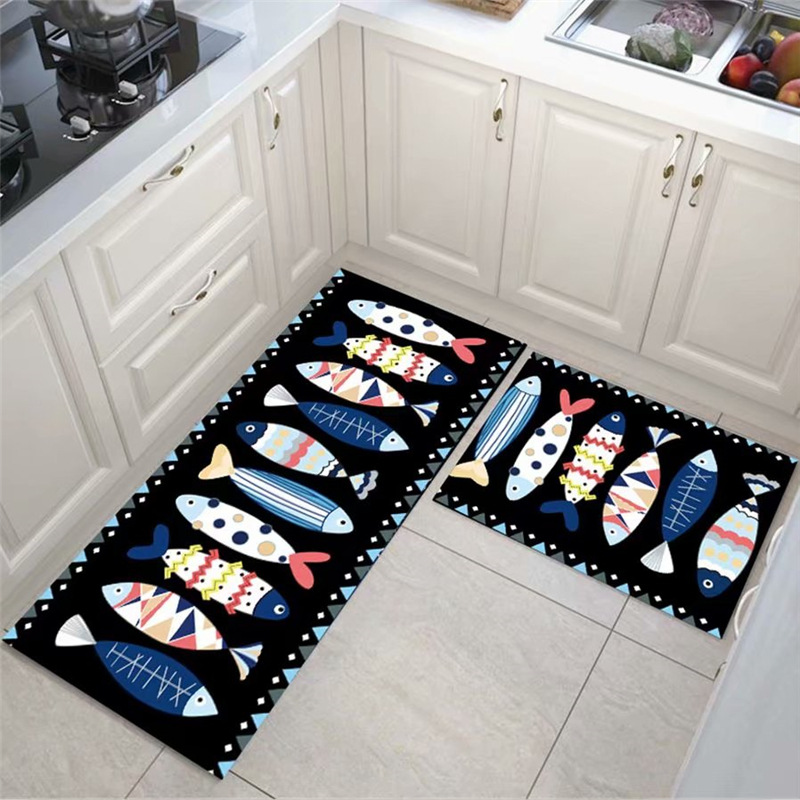 厂家长条地毯厨房地垫直播垫印花可爱吸水防油卡通厨房地毯