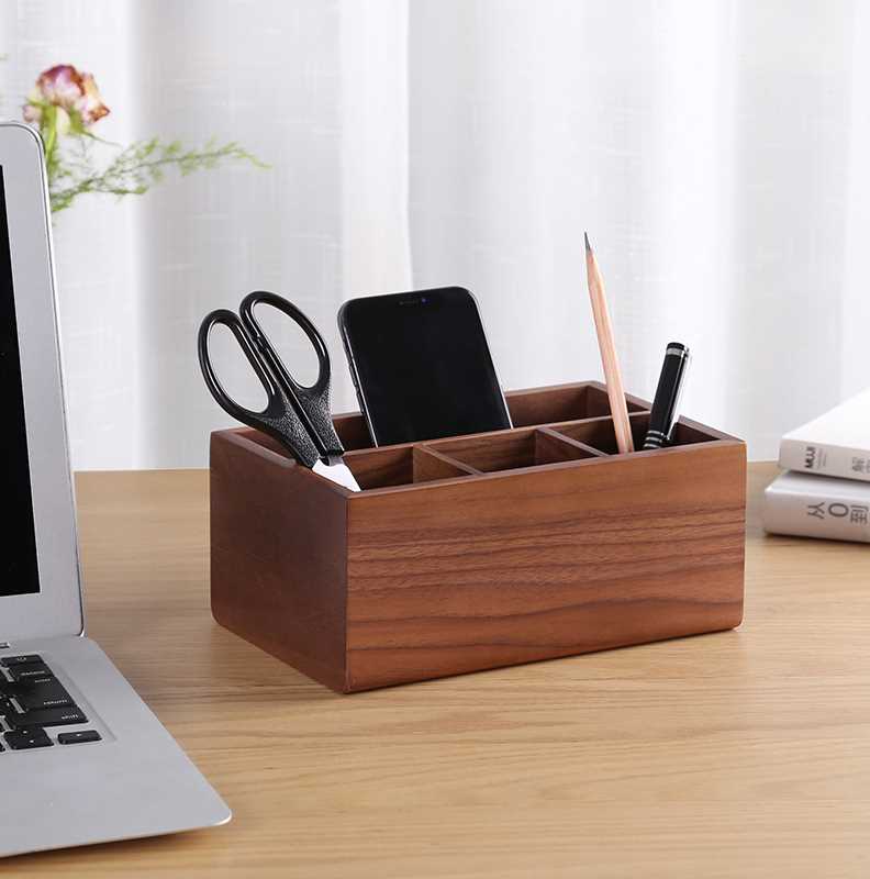 木制多功能笔筒简约现代创意时尚实木办公室文具桌面摆件放笔的收