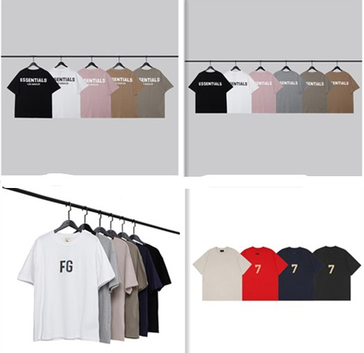 FEAR OF GOD FOG复线ESSENTIALS反光字母Logo印花粉色短袖T恤