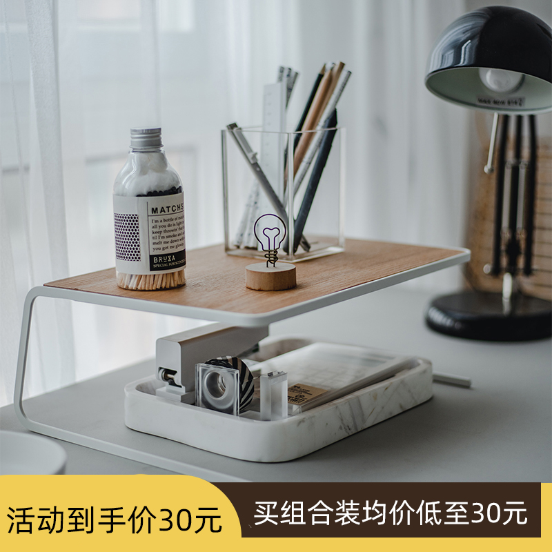 日本厨房木质极简铁艺分层置物架单层碗碟收纳架调味品调料瓶架