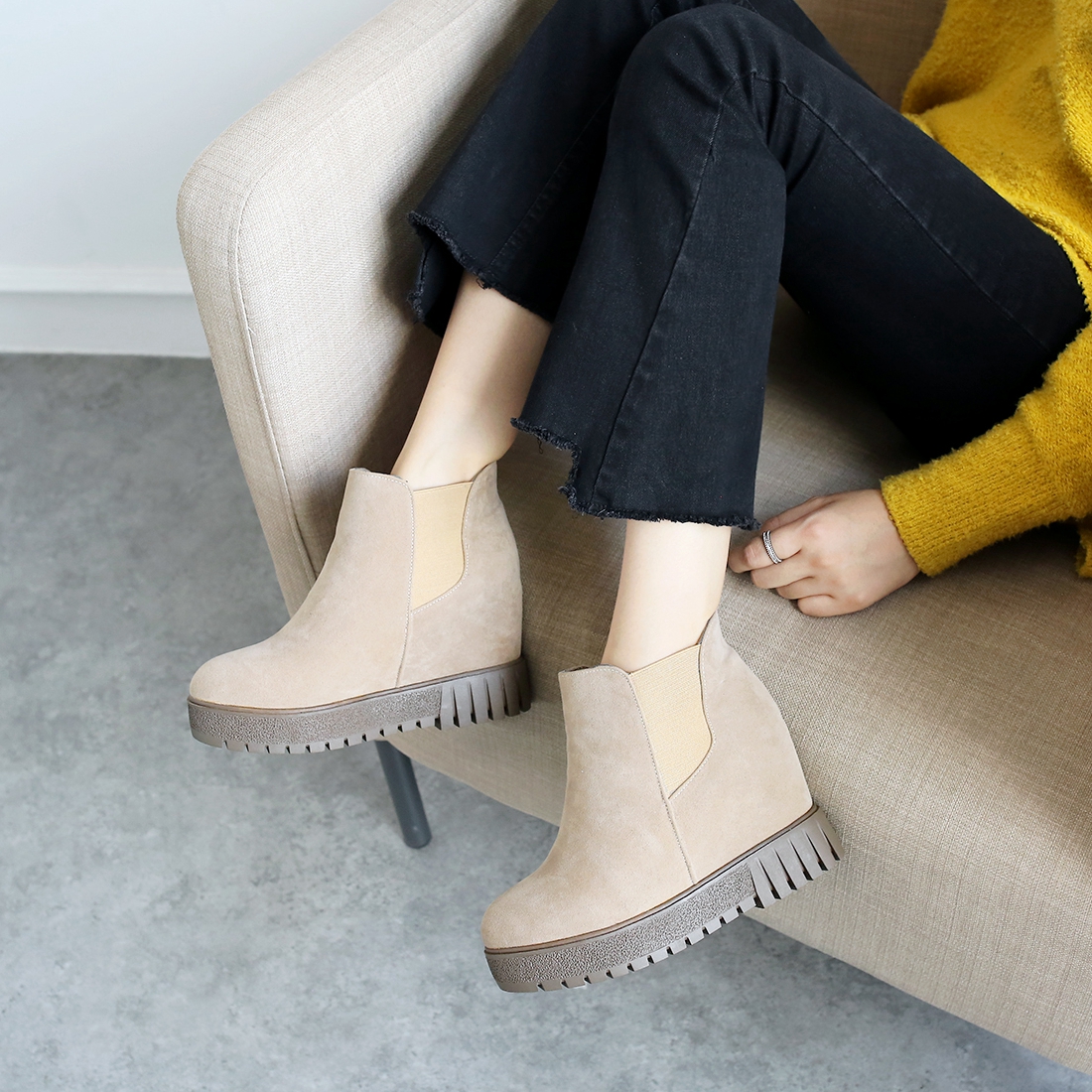 The increase in Snow boots 2019 new pattern winter High-heeled shoes keep warm Plush Winter Shoes Women boots student Bootiein the Women's Shoes, Boots category - from Buy2taobao.com to provide professional Taobao agent buy service