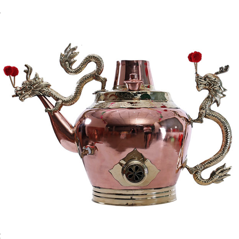 莲子粥龙嘴大铜壶 莲子羹大铜壶 龙壶老北京茶汤壶铜龙头加厚商用