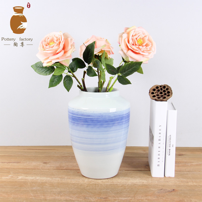 创意家居客厅水培干花花瓶摆件现代简约玄关餐桌陶瓷器工艺装饰品
