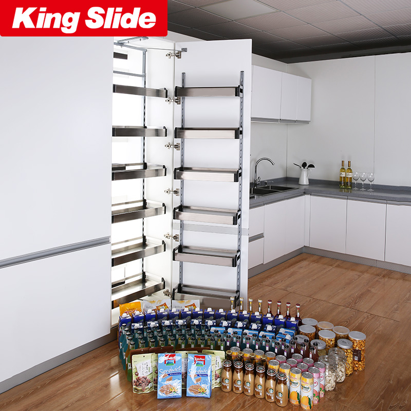 KingSlide布鲁姆厨房高柜大怪物浅柜多层联动不锈钢零食收纳拉篮