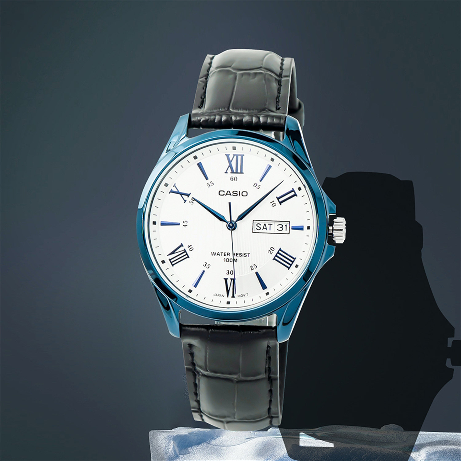 卡西欧/casio 复古小众百搭简约时尚指针石英腕表 mtp-1384bul-7a