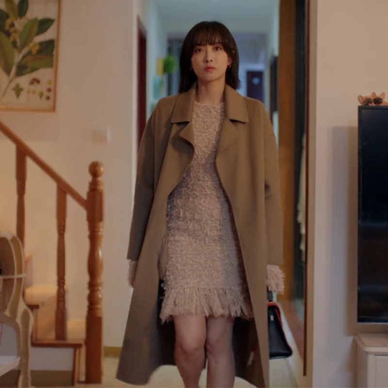 新品心跳计划宋茜裘佳宁同款女冬季长款宽松毛呢毛呢外套