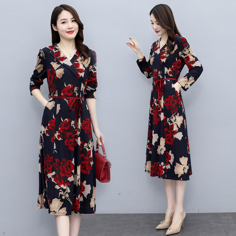 罗燕rome官方outlets店宜立女装寻麦女装时尚通勤长袖长裙连衣裙