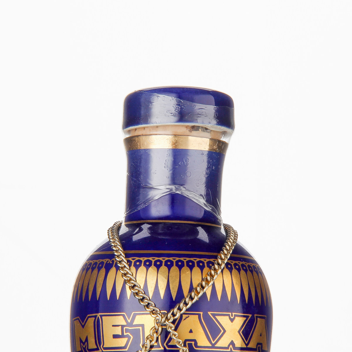 34. 80年代 metaxa 希腊国酒梅塔莎蓝瓷镀金白兰地 700ml 40度