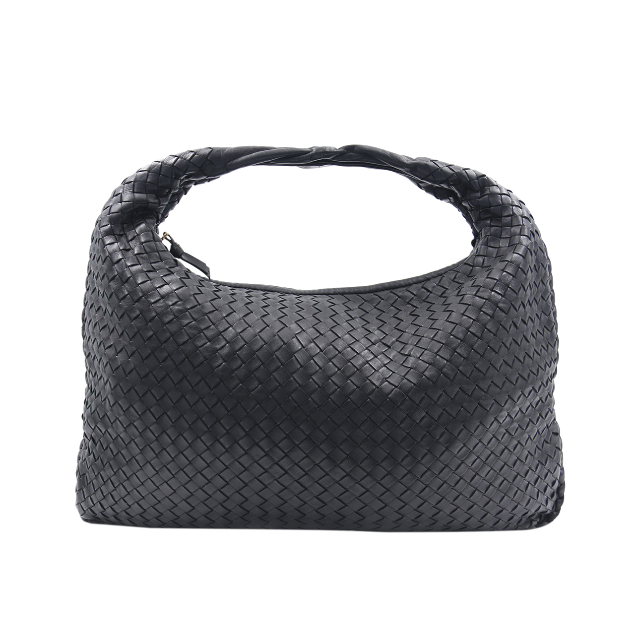 [9.0新]宝缇嘉bv女士手提包编织羊皮手袋可肩背黑色