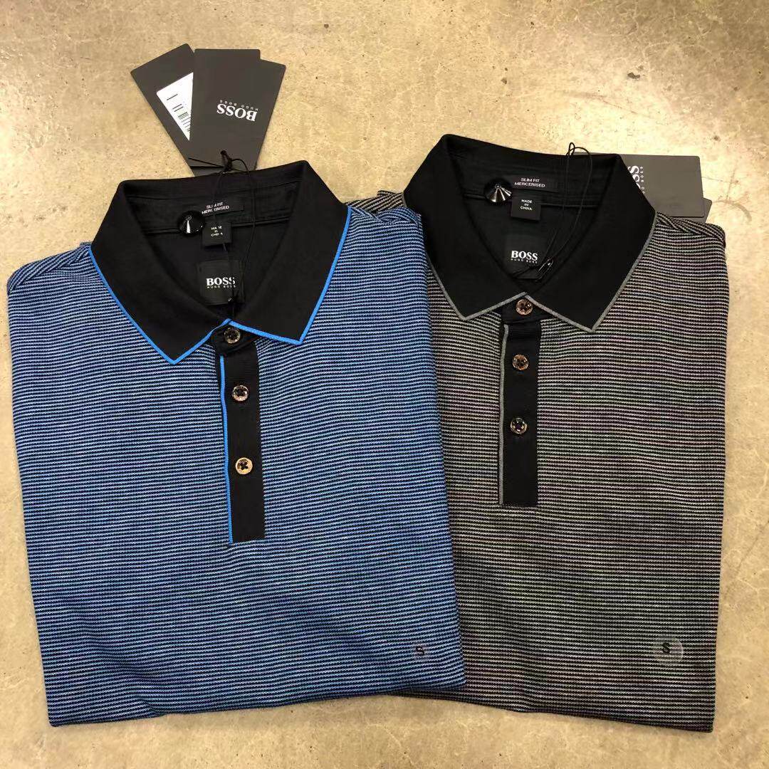 正品hugoboss雨果博斯男上班沉稳商务正式短袖polo衫纯棉翻领t恤