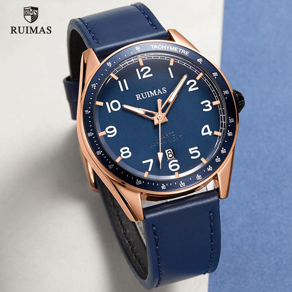 ruimas瑞马仕品牌男士手表2020新款学生时尚休闲简约真皮带腕表