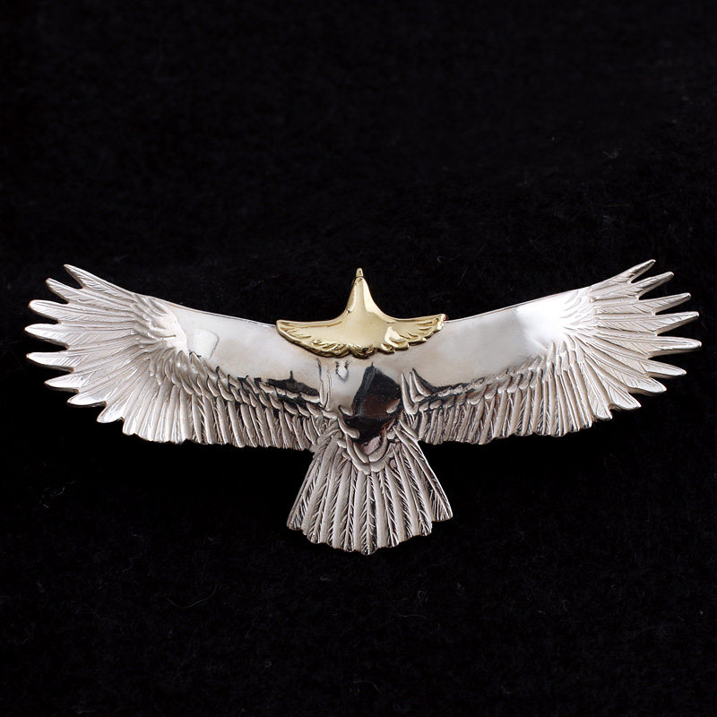 一休老银匠菊地健kenkikuchi大鹰铜头鹰吊坠925纯银印第安鹰坠