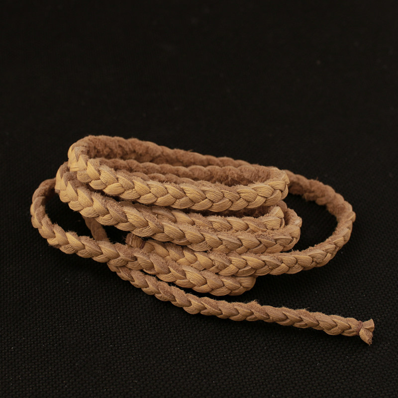 一休高桥吾郎风格 意大利进口编织鹿皮绳 项链 本色 项链