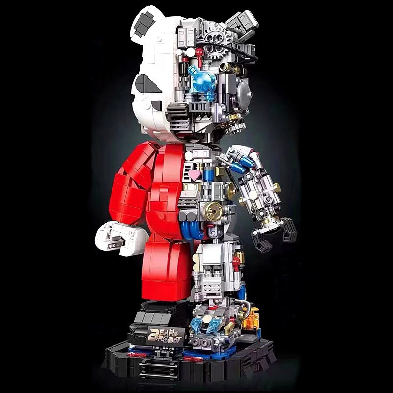 新品发布潮玩机械暴力熊拼装积木玩具diy礼品积木熊模型摆件手办