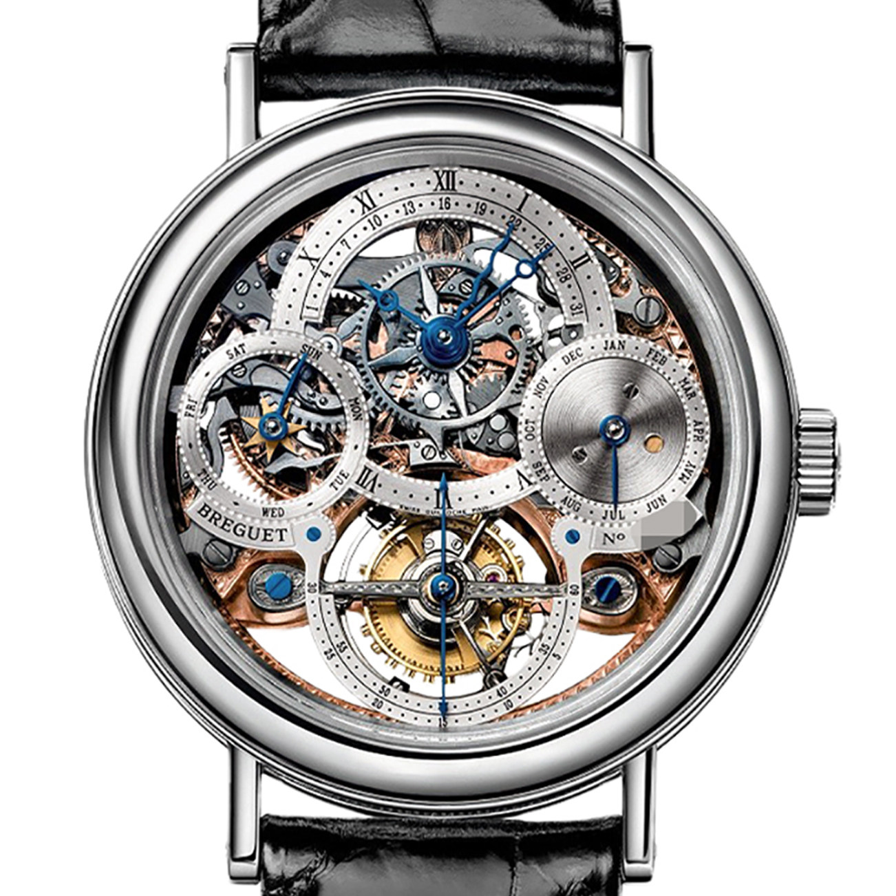 [9.5新]参考公价1857900宝玑自动机械男表万年历陀飞轮铂金