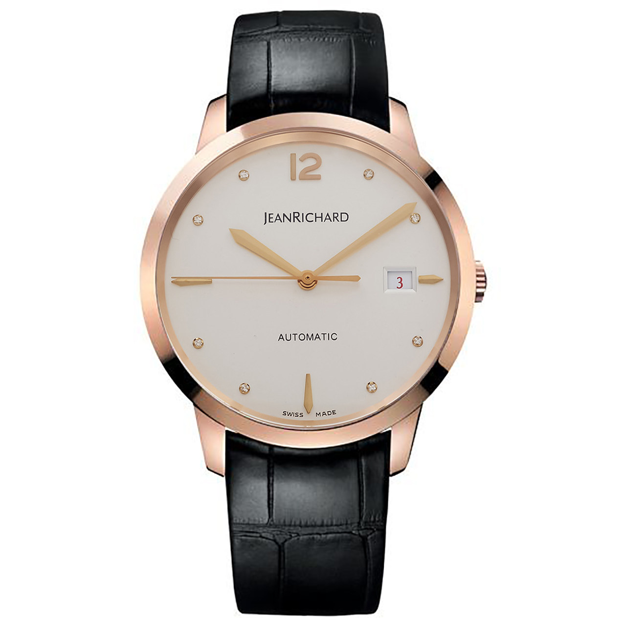 [新年回馈价][9.9新]尚维沙自动机械男表日期玫瑰金镶钻