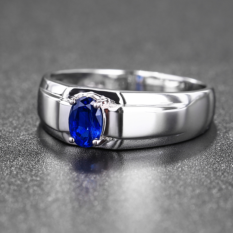 0.67ct戒指天然蓝宝石指环男戒晶体干净 208906