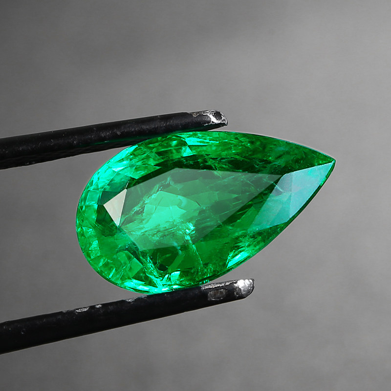 3.49ct 祖母绿水滴形裸石 戒面可定制镶嵌深绿色358563