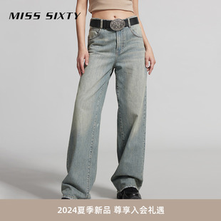 【土耳其牛仔】Miss Sixty2024夏季新款牛仔裤女高腰显瘦宽松阔腿