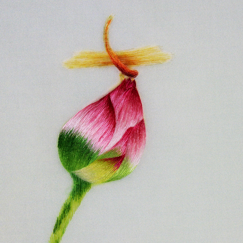 国家非遗 文化礼品 客厅书房装饰画 纯手工刺绣【荷花】