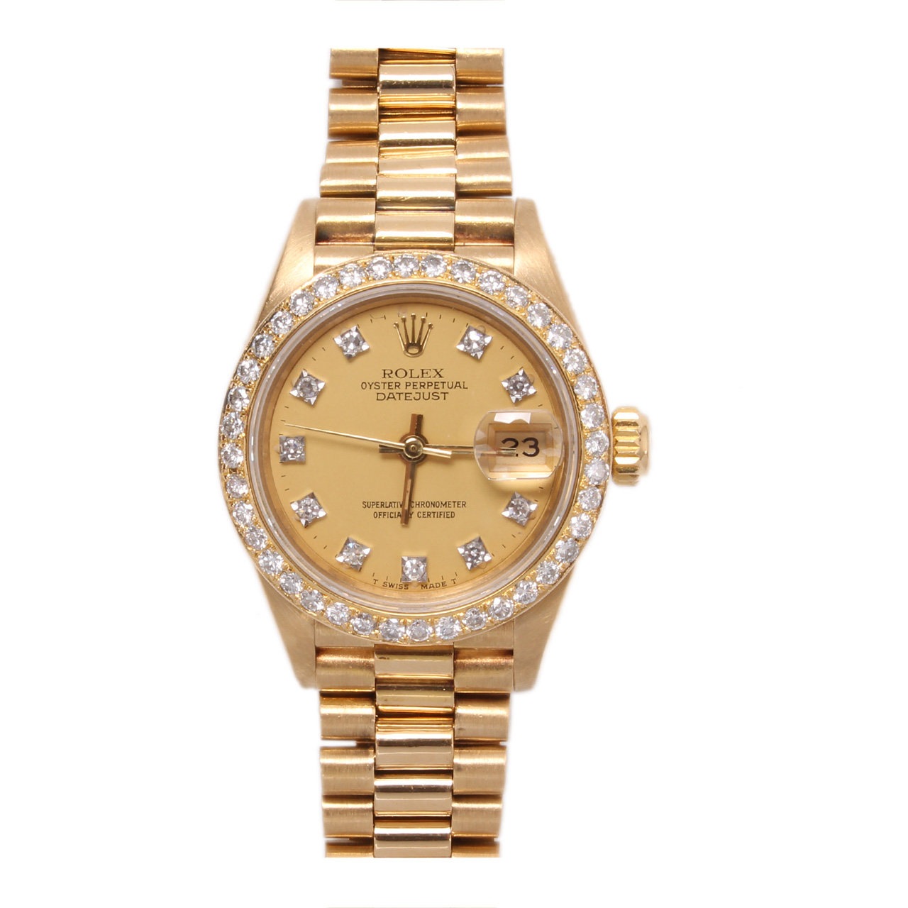 [9新]劳力士18k金自动机械女表2550