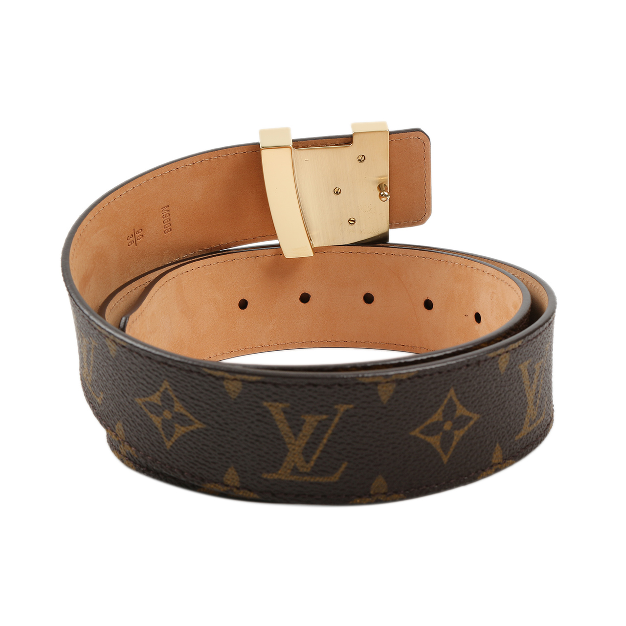 [9.9新]未使用路易威登lv老花金头男士皮带a871