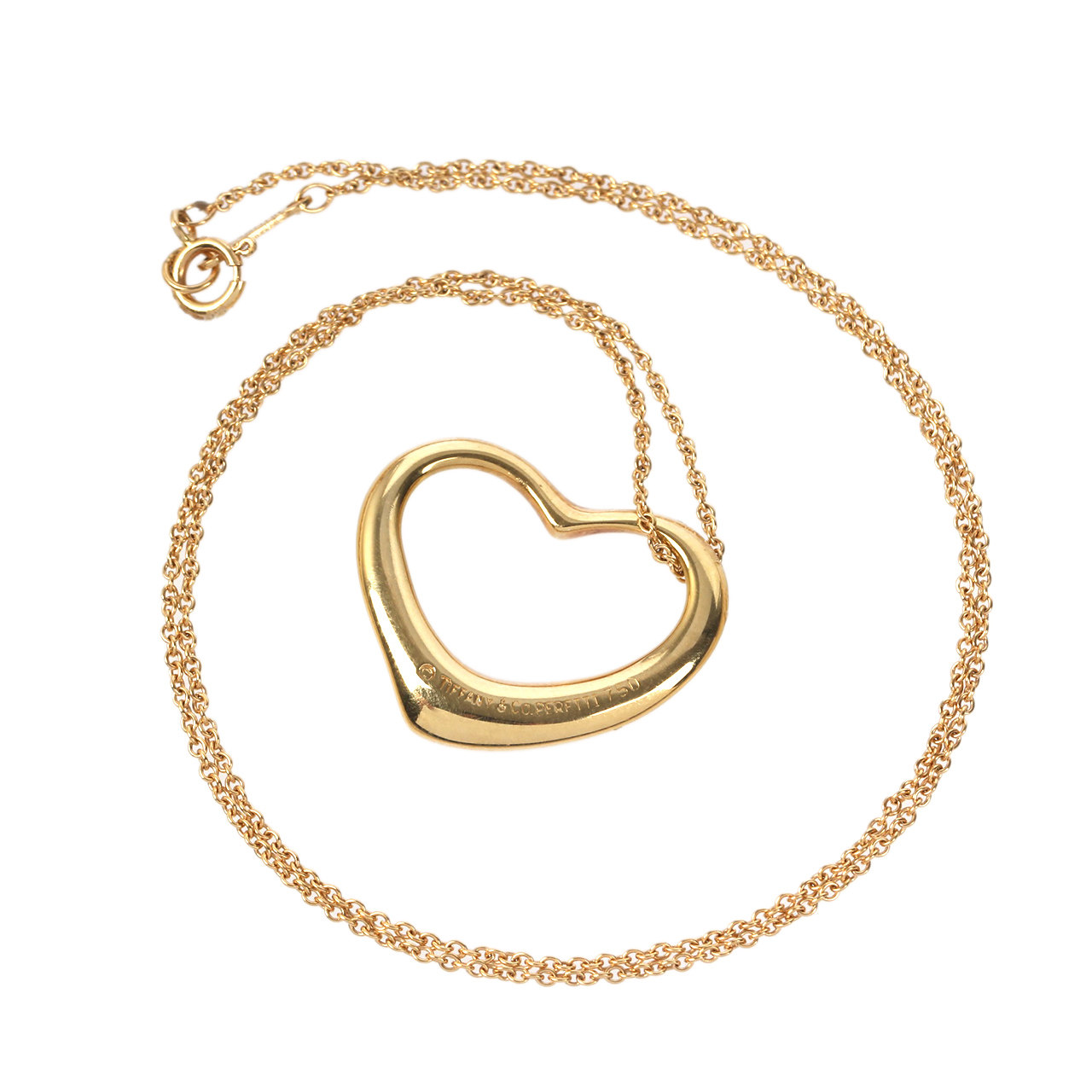 [9.5新]蒂芙尼tiffany750黄金女士大心形项链3684