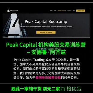 机构美股交易员PeakCapital训练营安德鲁阿齐兹技术分析视频培训