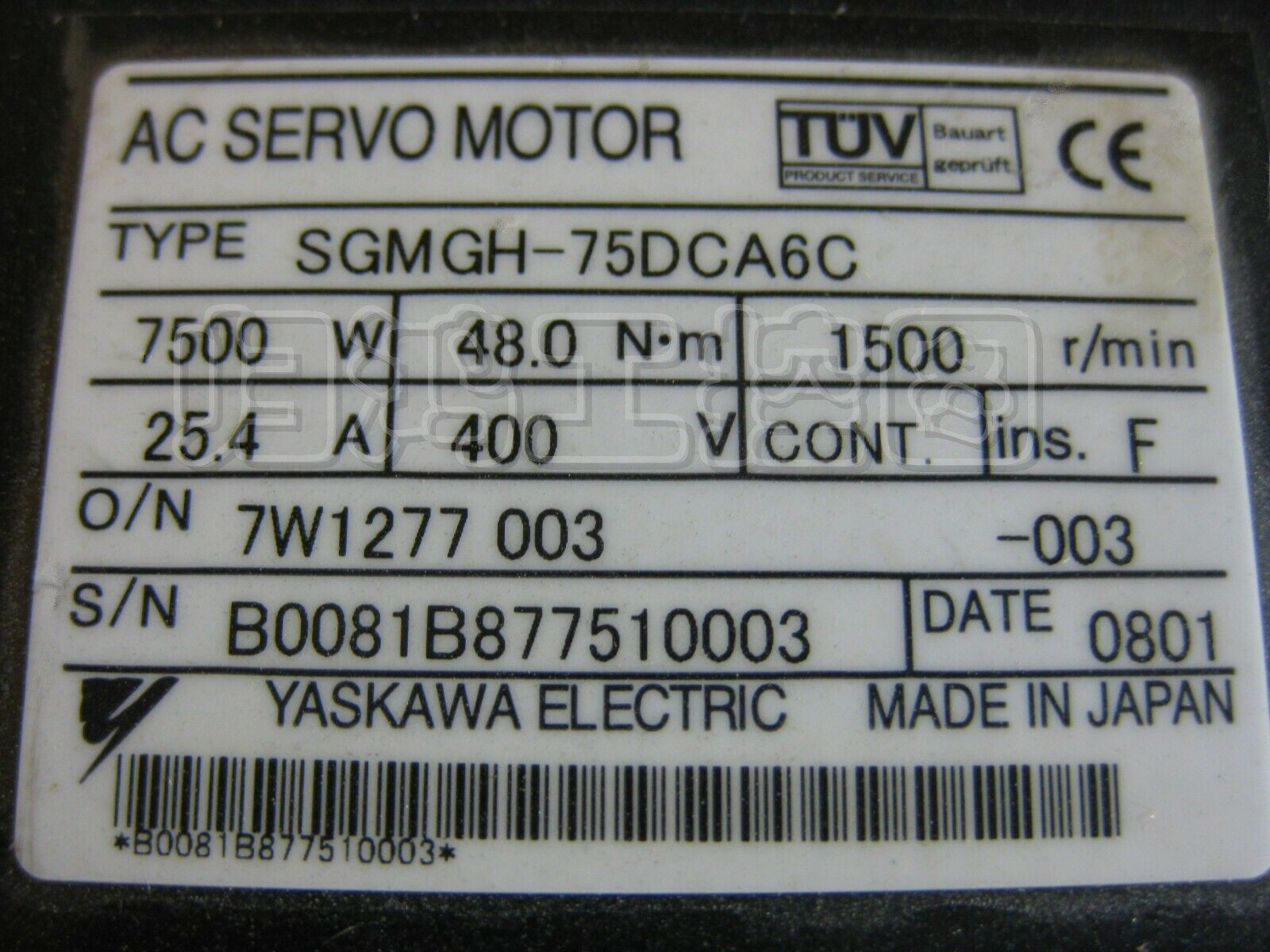 sgmgh-75dca6c 安川伺服电机 sgmgh-75dca6h-oy
