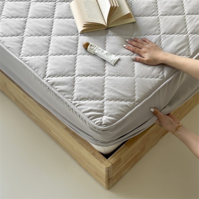 黑科技防水隔尿床笠床垫保护套简约纯色床罩夹棉绗缝透气防滑床套