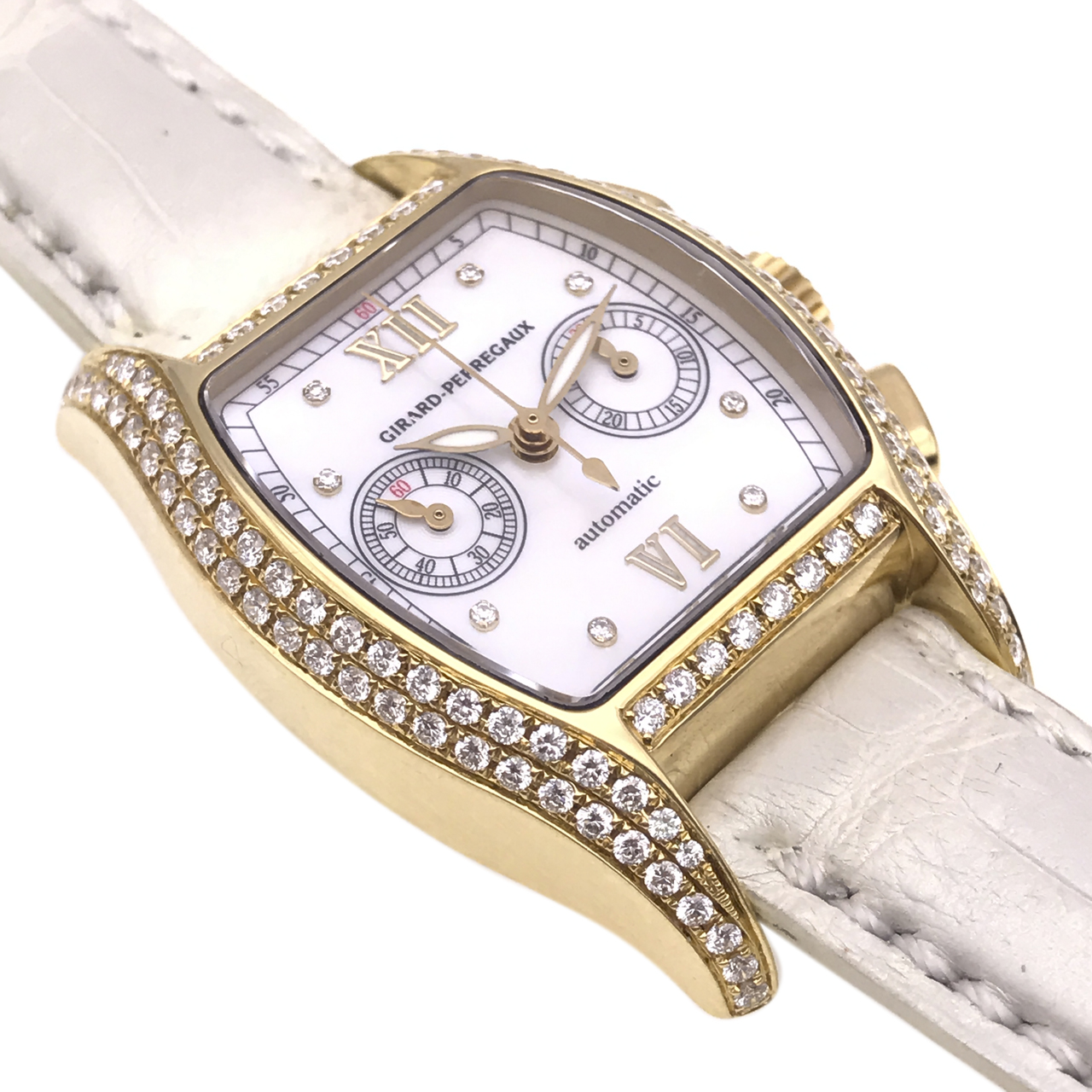 [国检][9.5新]芝柏18k黄金钻石自动机械女表 2650