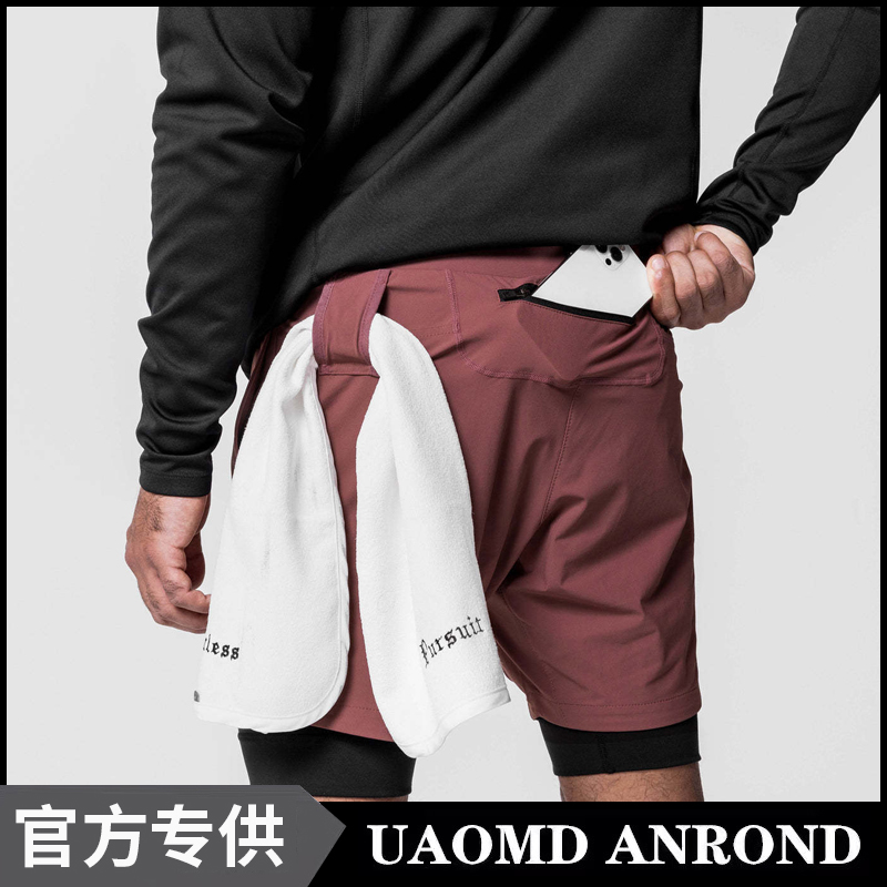 UAOMD ANROND/UA夏季运动短裤健身跑步双层休闲训练五分篮球裤男