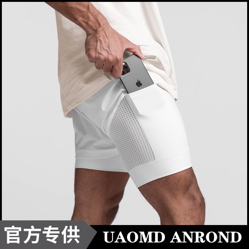 UAOMD ANROND/UA 夏季运动双层短裤跑步宽松休闲户外透气五分裤男