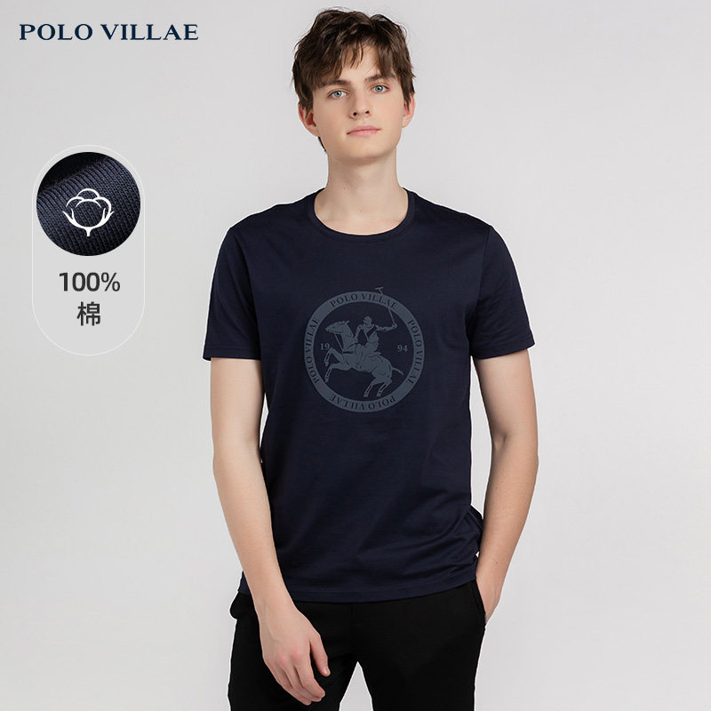 polovillae/保罗威特2021春季新品时尚圆领印花短t——polovillae旗舰
