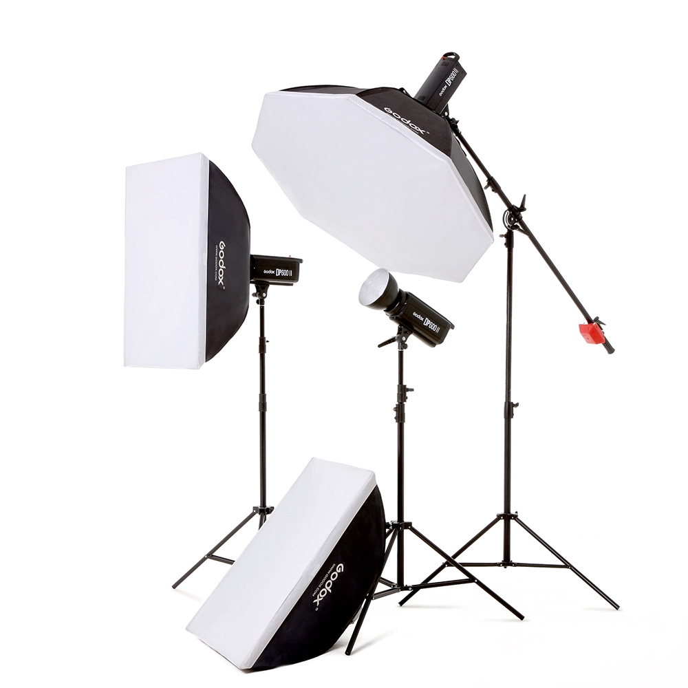 神牛dp600w二代影室闪光灯摄影灯三灯顶灯架套装 家私类摄影器材_神牛