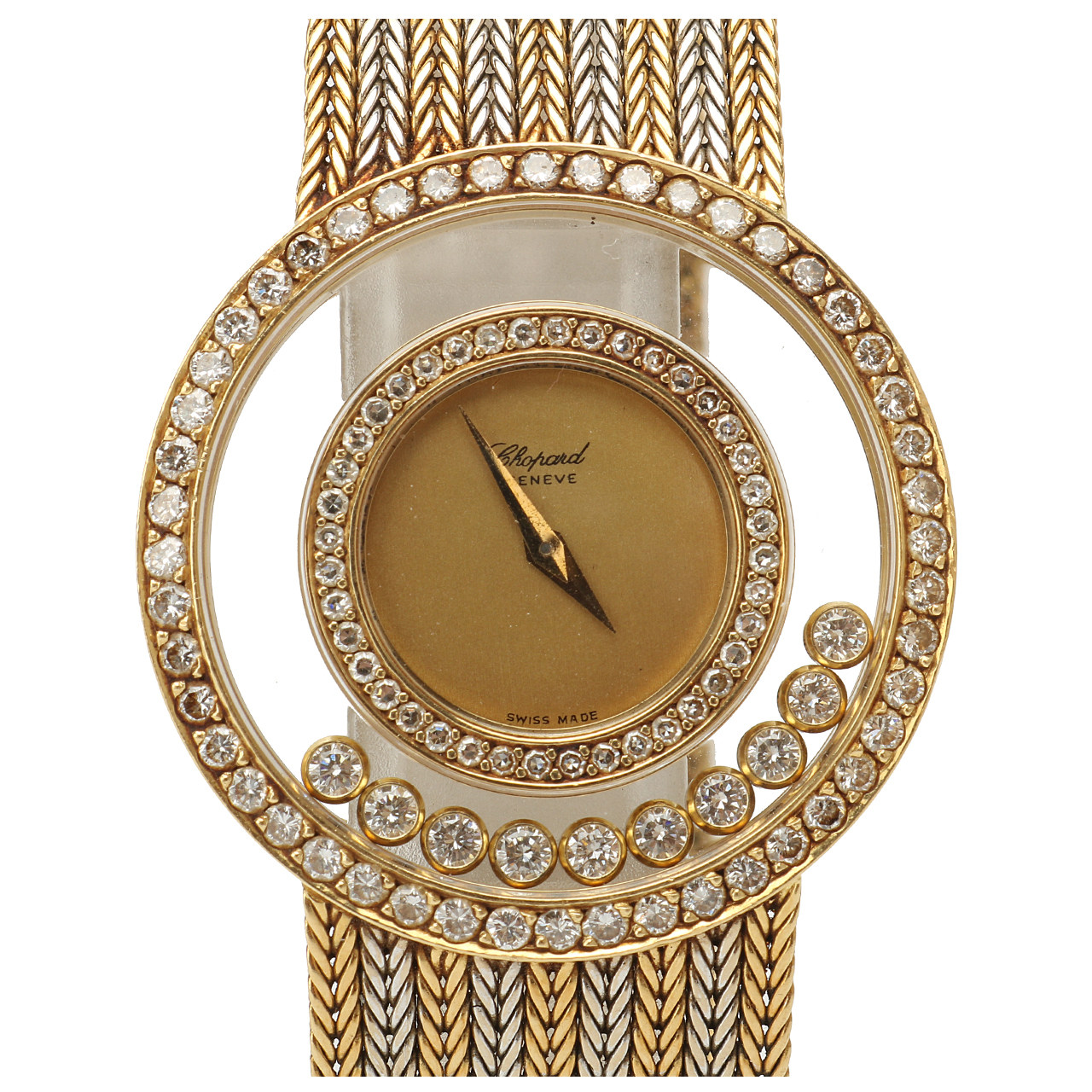 [9.5新]萧邦chopard18k黄金镶钻石英女表zh16
