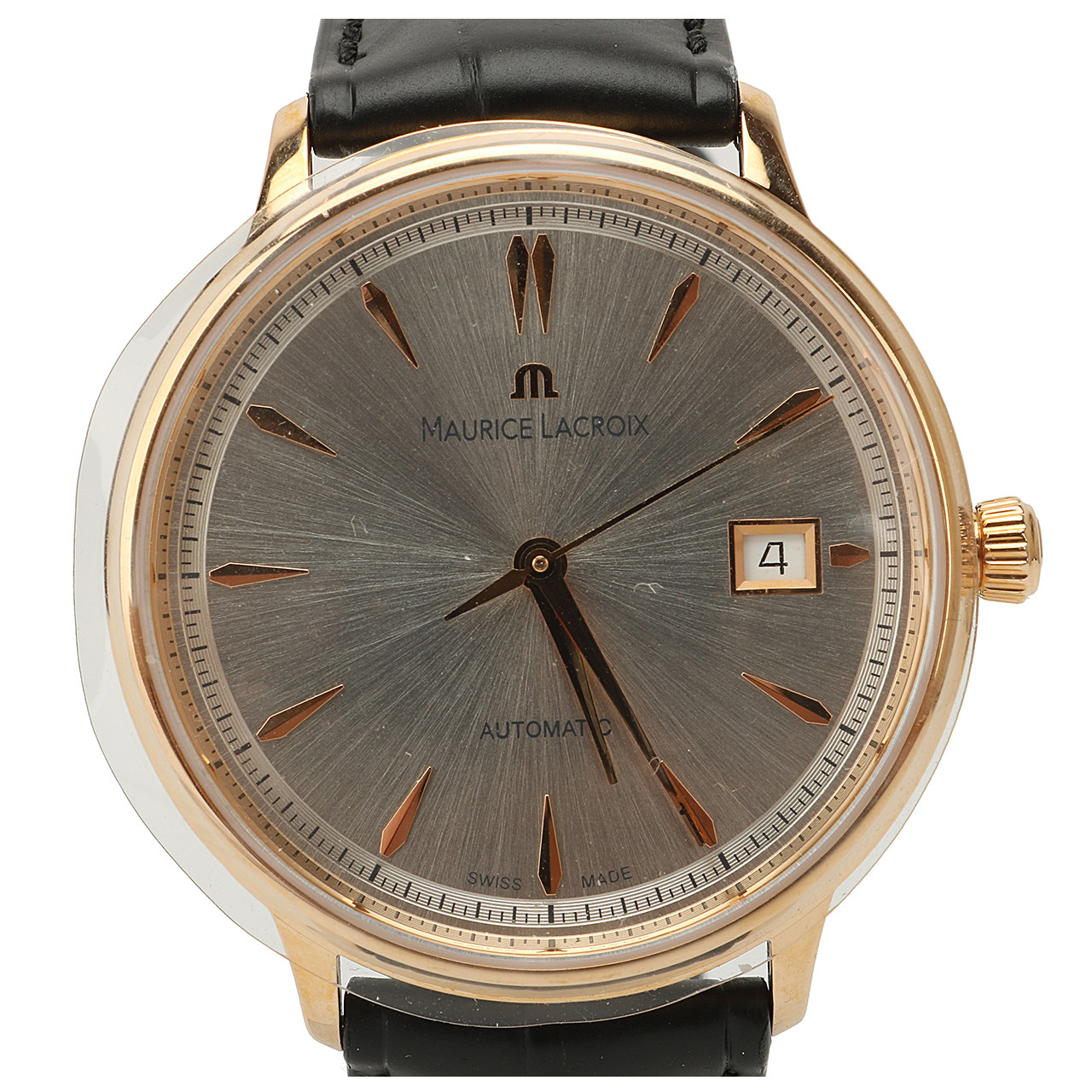 [9.9新]未使用艾美maurice lacroix自动机械18k玫瑰金男表zh15