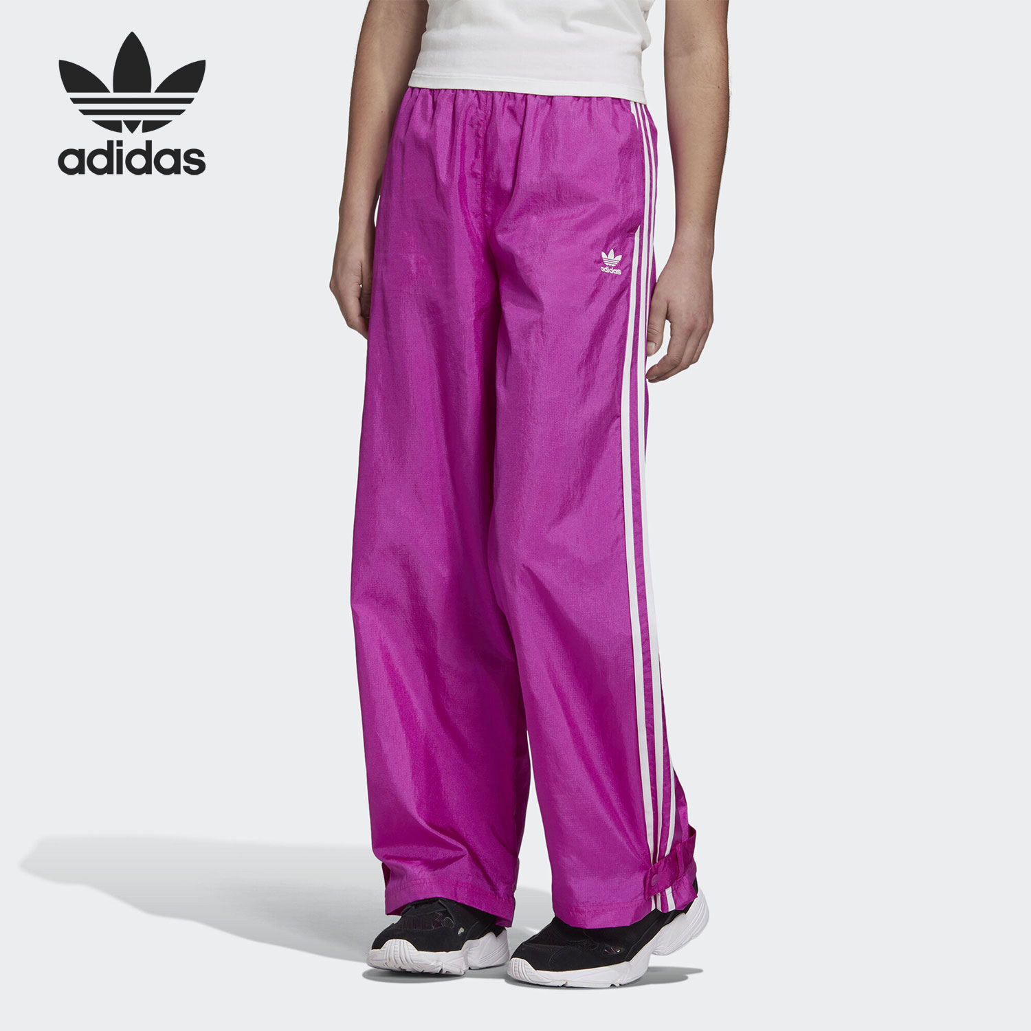 Adidas/阿迪达斯正品三叶草女子阔腿宽松运动休闲长裤 FL4061