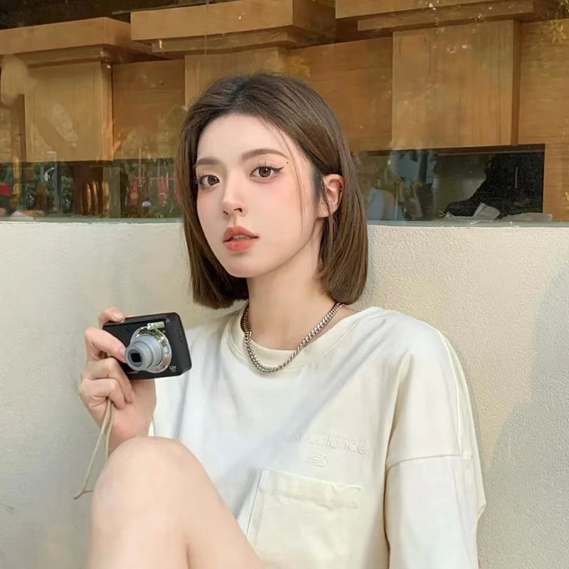 韩系假发女短发中分无刘海减龄气质修脸bobo头圆脸自然新全头套式